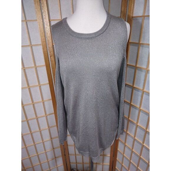 Soho St. Med Silver Cold Shoulder Sweater - Picture 8 of 13